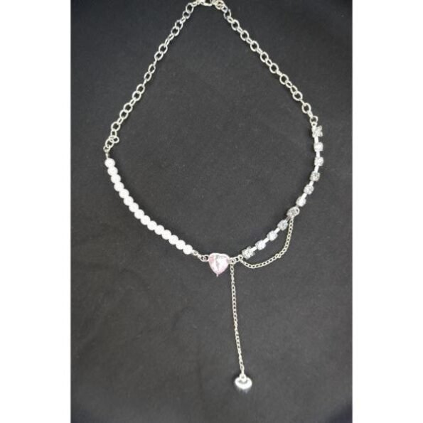 Dual Style With Crystal Stone & Pearl Necklace