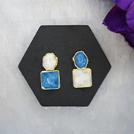 Everstylish A Delight White & Blue Combination Earrings