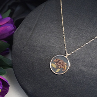 Real Flower Dried Pressed Locket Pendant Necklace