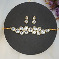 White studded Stone Choker Jewellery Set