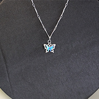 Blue Dual Layer Butterfly Necklace