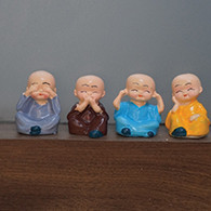 Little Sitting Monks (Set Of Four)