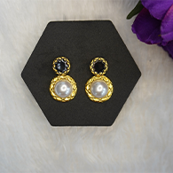 Gold-Plated With Pearl Studded Earrings