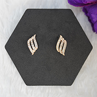 Gold-Plated Crystal Studded Earrings