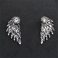 Silver-Plated Crystal Studded Earrings