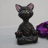 Buddha Yoga Cat Black Color Miniature