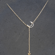 Elegance Gold-Plated Moon Necklace