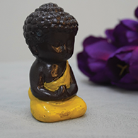 Meditating Baby Buddha Mustard Color Miniature