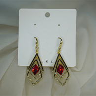 A Classy Delight Gold-Plated with Mid Red Stone Earrings