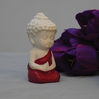 Meditating Baby Buddha White Miniature