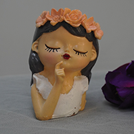 Little Girl Pen Holder And Garden Decor Pot