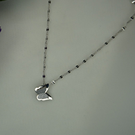 Dual Layer Silver Butterfly Pendant Necklace