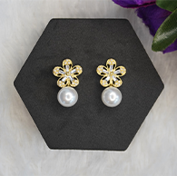 Artificial Floral Studded Earrings