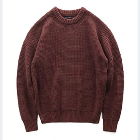 Men's Fancy Solid Maroon Sweater