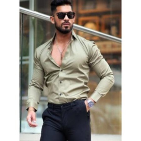 Men's Slim Fit Solid Formal Shirts