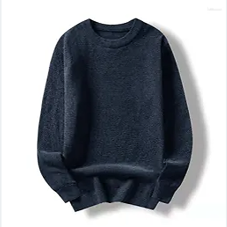 Men's Attractive Ribbed Solid Black Sweater