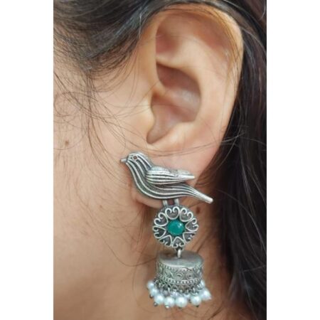 silver oxidized earrings online