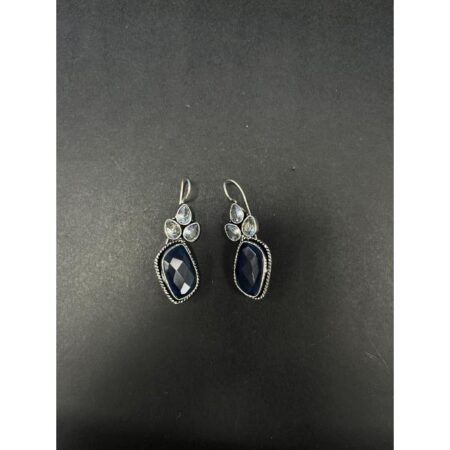 Handmade Silver Dark Blue Earring